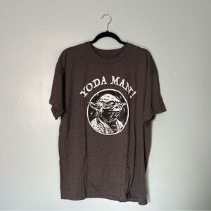 Star Wars Licensed T-Shirt Yoda Man! Funny Saying Shirt Men’s XL Grey/Gray